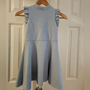 Kidpik light blue suede sleeveless girls dress